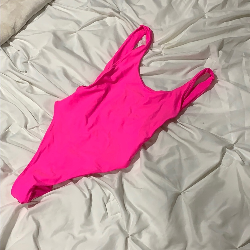 Hot pink bathing suit